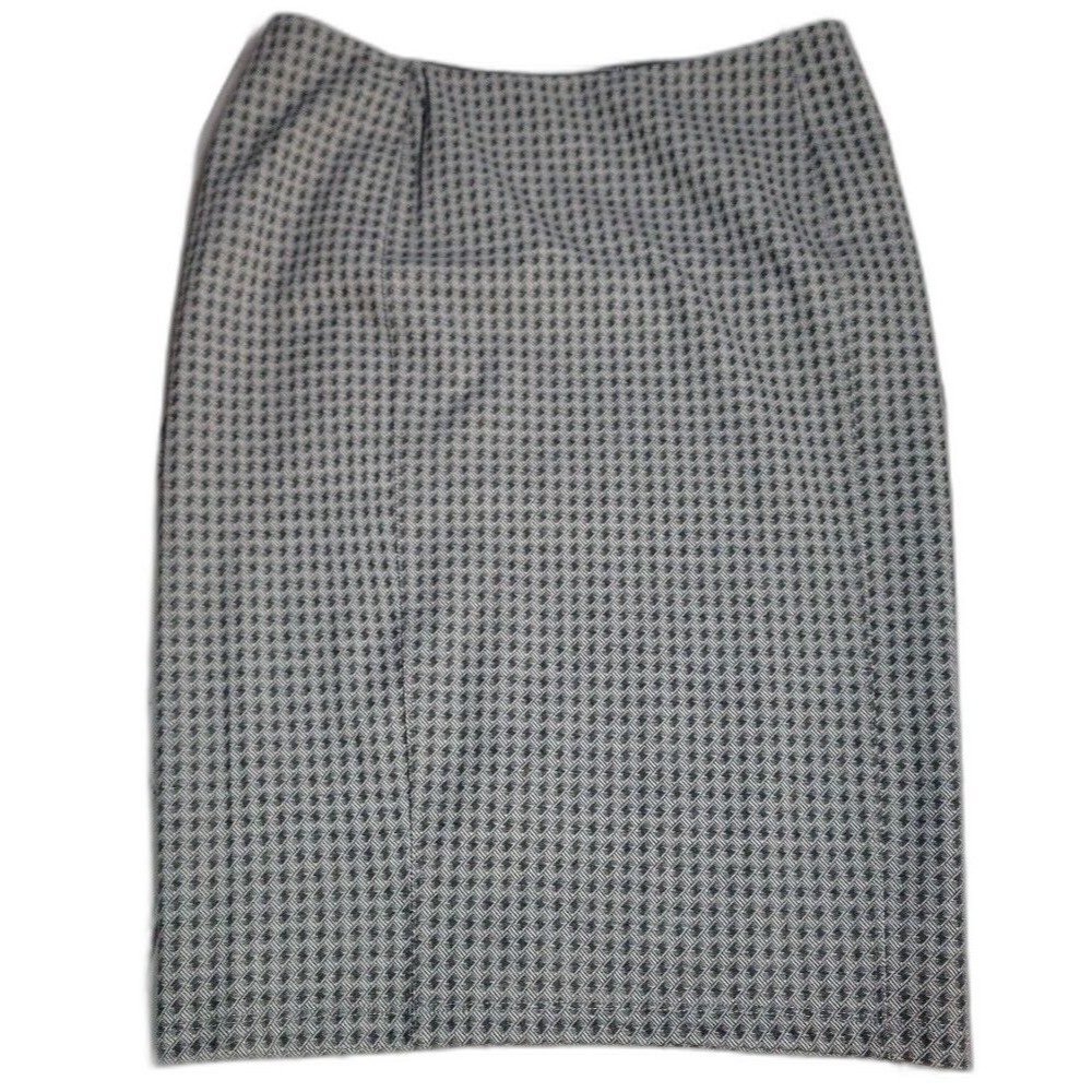 Liverpool High Waist Pencil Knit Skirt size 6 NWT Gray & White Geometric Classic